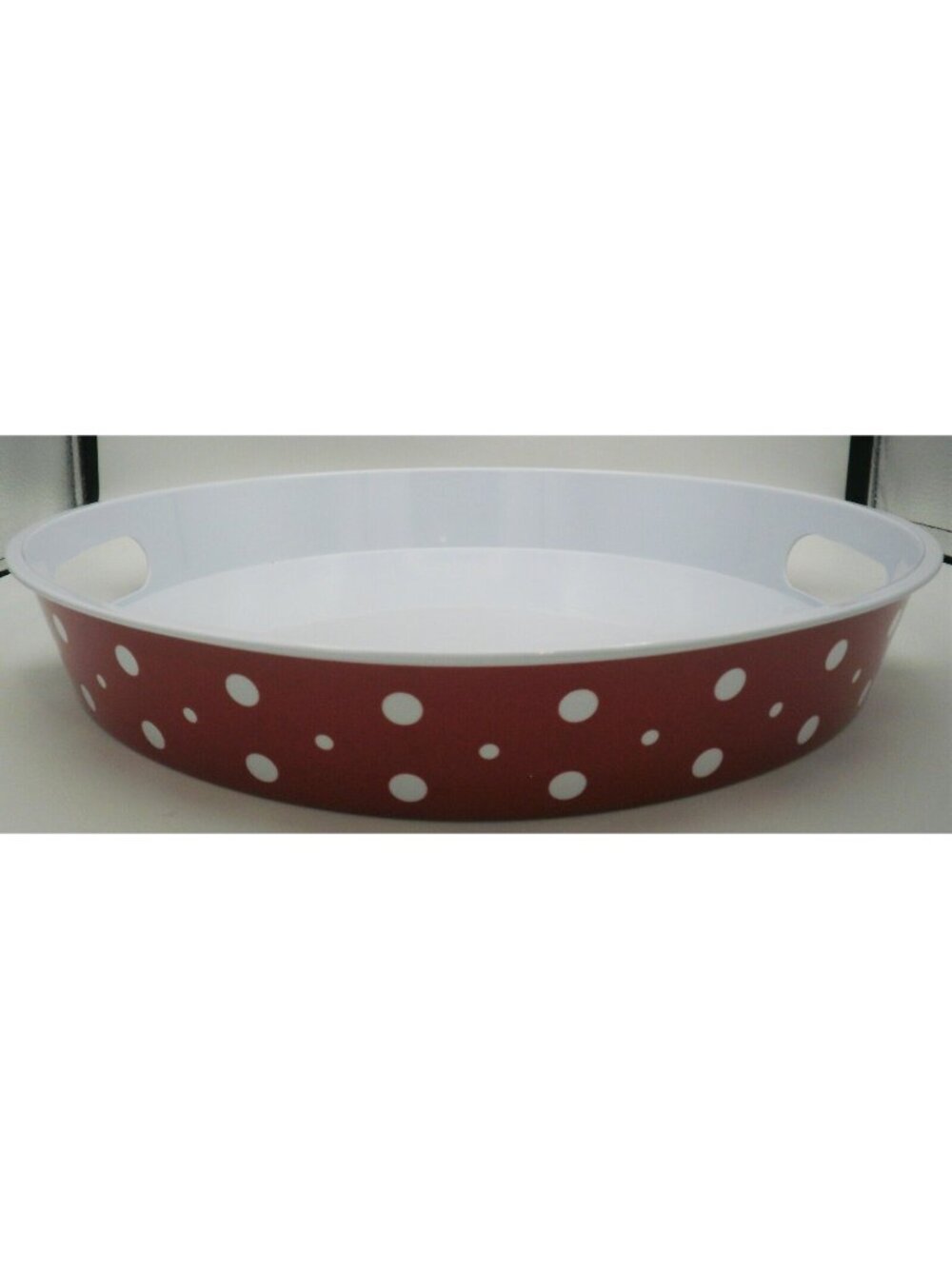 Temptations Serving Tray Red Polka Dot Melamine PPP-HB-712458 Patio Entertaining